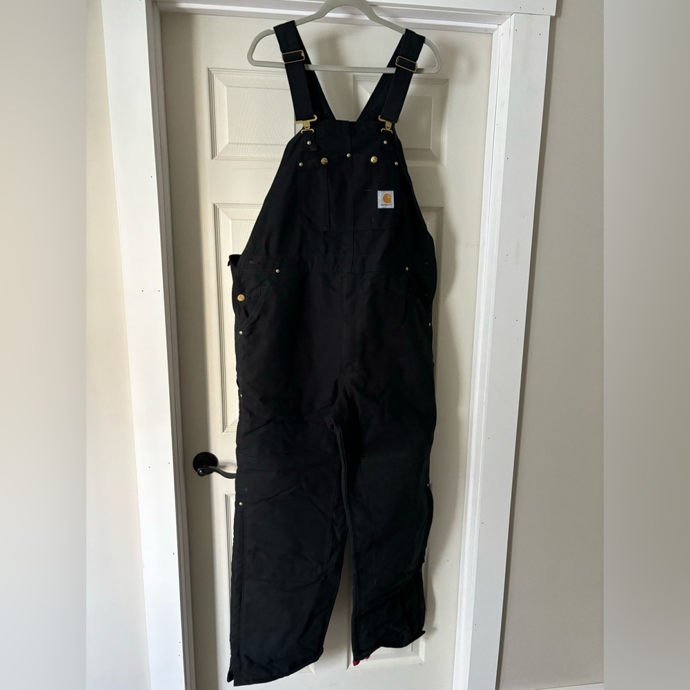 Carhartt Quilted Insulated Carpenter Black Bib Overalls 42x32
Like new condition